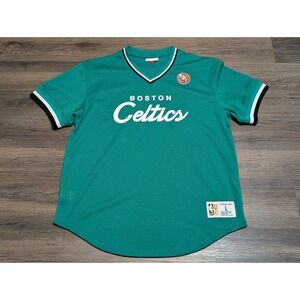Mitchell & Ness Boston Celtics Teal Mesh V-Neck Jersey